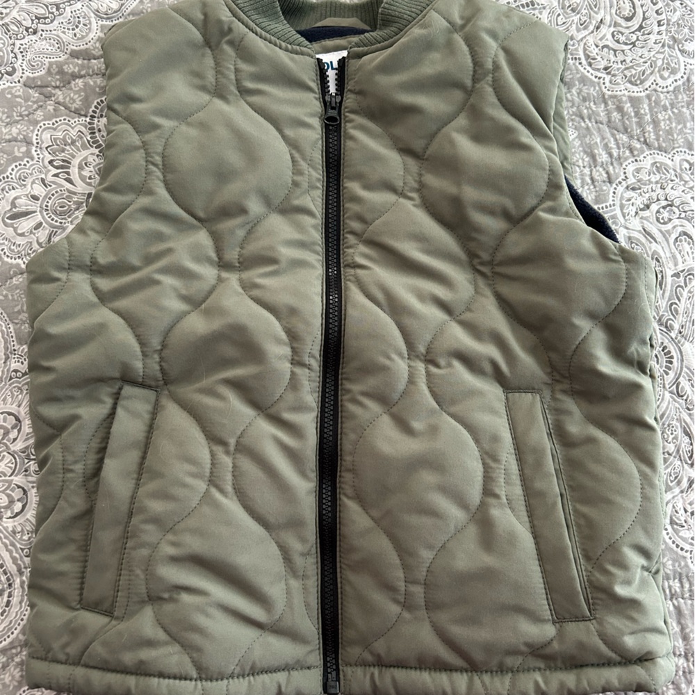 Kids Olive Green Quilted Vest